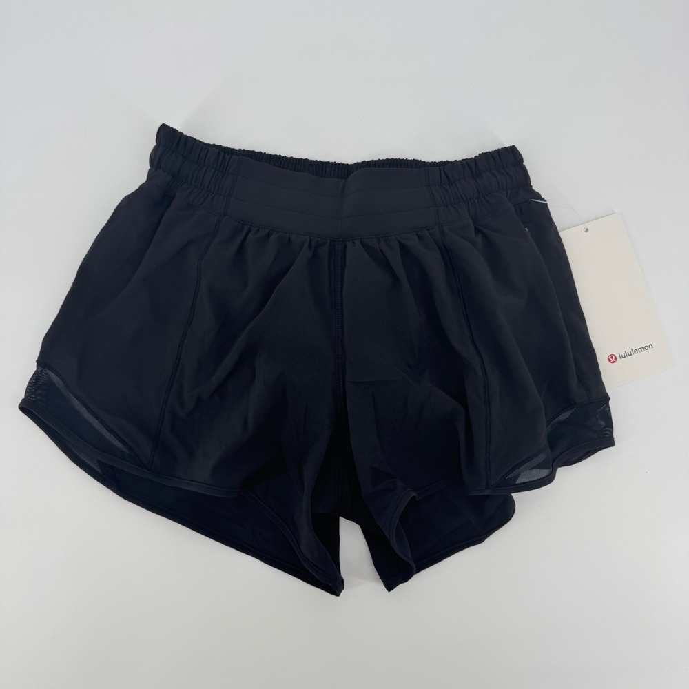 Lululemon Hotty Hot Low Rise Lined Short 4 Black LW7ARLT Size 6 NEW